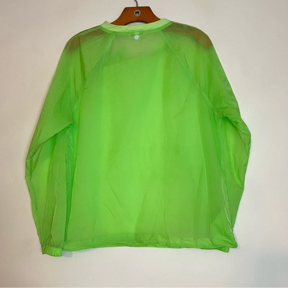 Athleta Lime Green Long Sleeve Plastic Workout Top Size M - Picture 8 of 8